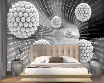 beibehang naujas Užsakymą tapetai, 3D stereo kamuolys abstrakti erdvė, TV foną, sienos kambarį miegamojo tapetai, 3d papel de parede