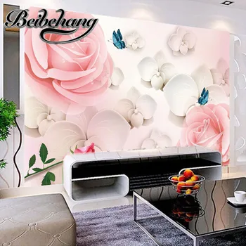 beibehang Beibehang užsakymą foto tapetai rožės 3D stereo TV foną sieną dekoruoti freskomis kambarį meno tapetai