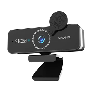 2K 1440P Webcam Conferentie PC Kamera su Mikrofonu USB PC Web Kamera 120 laipsnių Plataus Kampo, su Dual Garsiakalbis Video