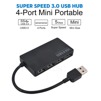 kebidu 4 Port USB 3.0 Hub USB Dizaino 5Gbps 3.0 Splitter Adapteris Keitiklis Super Speed 