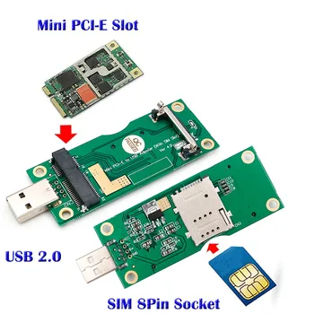 Mini PCI-E, USB 2.0 Kortelių Adapterį Kortelę, SIM Kortelės Lizdas, Skirtas 